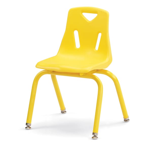 Berries Stacking Chairs with Powder-Coated Legs, 14 in. Ht, Set of 6, Yellow